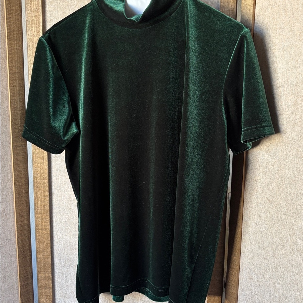 FINAL MARKDOWN GAP Emerald stretch velvet zip back top large